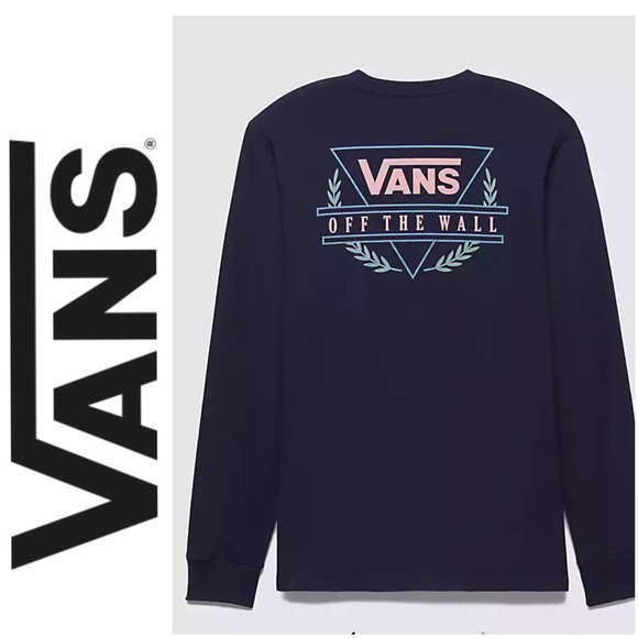 VANS Crested Shaper Long Sleeve T-Shirt Size Small Navy Blue NEW - Picture 4 of 7